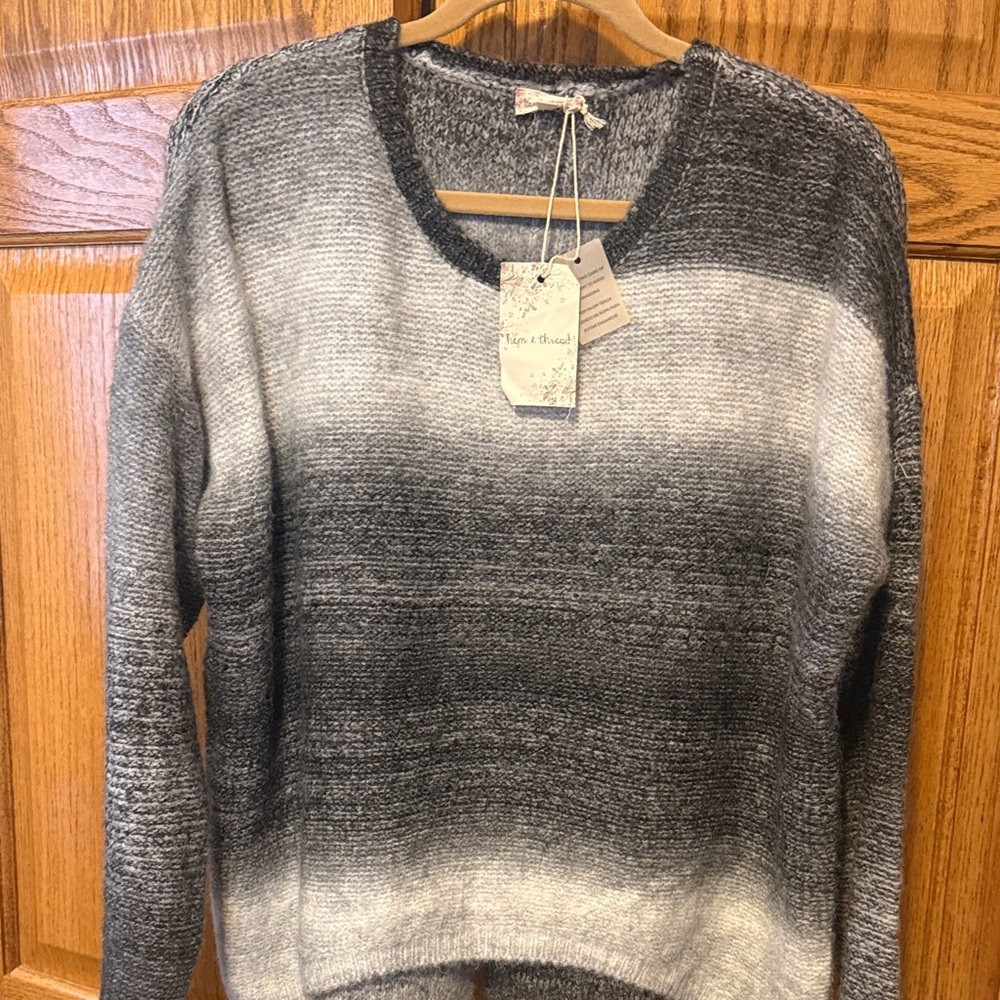NEW with tags Hem and Thread Gray Ombre Women's Sweater